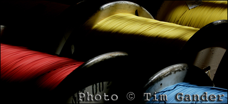 Colour photo of electrical cable reels