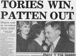 news cutting bath chronicle 1992 election showing chris patten defeat