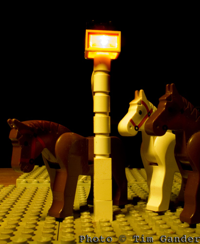 lego scene of horses