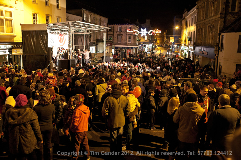 Christmas light switch-on, Frome, Somerset