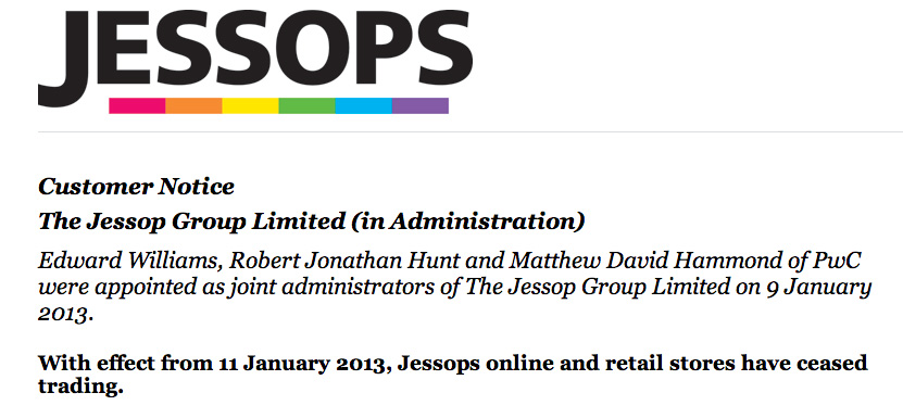 Screen grab from Jessops website