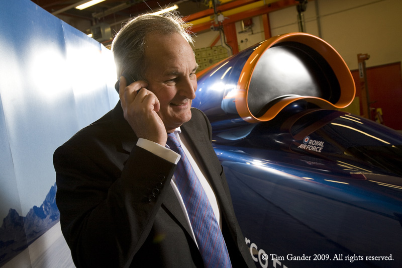 Richard Noble of Bloodhound SSC project on the phone