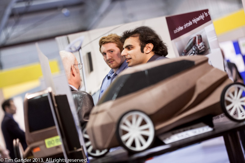 March: At the Renewable Energy Market Place event in Exeter, two designers explain their concept vehicle to a visitor