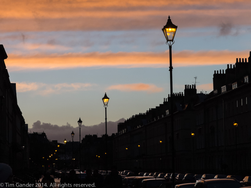 Looking down Great Pulteney Street in Bath