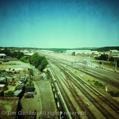 Railway lines out of Exeter, filtered to look hip