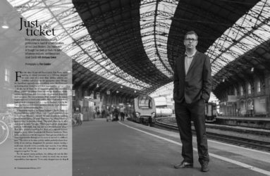 Photo of the magazine article featuring Dan Panes of First Great Western.