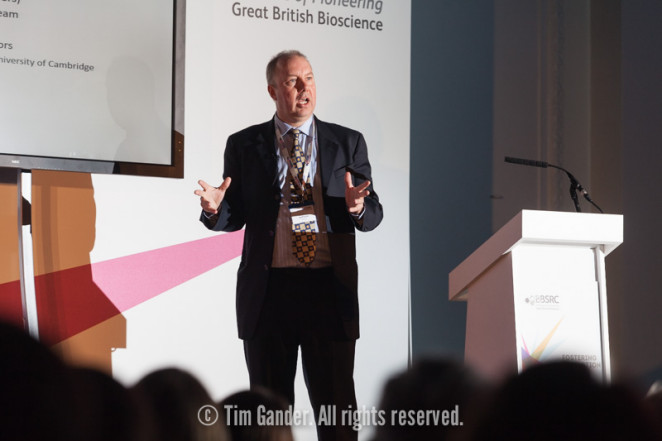 Keynote speaker addresses the Fostering Innovation Awards 2014 audience at Royal Horticultural Halls, London