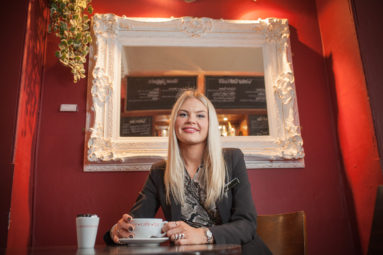 Jody Brown of Jolly's store in Bath is seated in her favourite cafe in Bath.