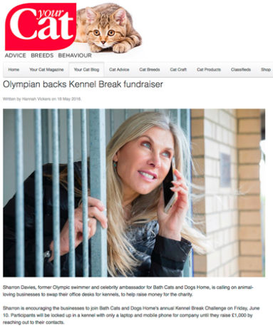 Screen grab from Your Cat magazine featuring Sharron Davies.