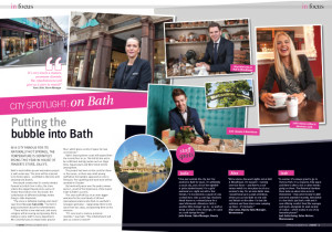 Double page spread of photos by Tim Gander in House of Fraser Host magazine