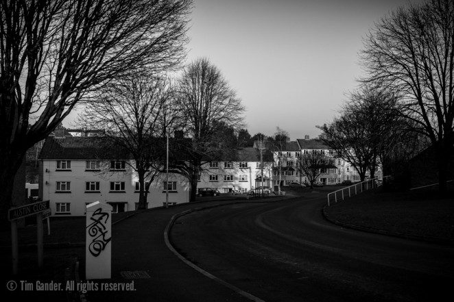 Feltham Drive looking towards Austin Close, The Mount, Frome, Somerset