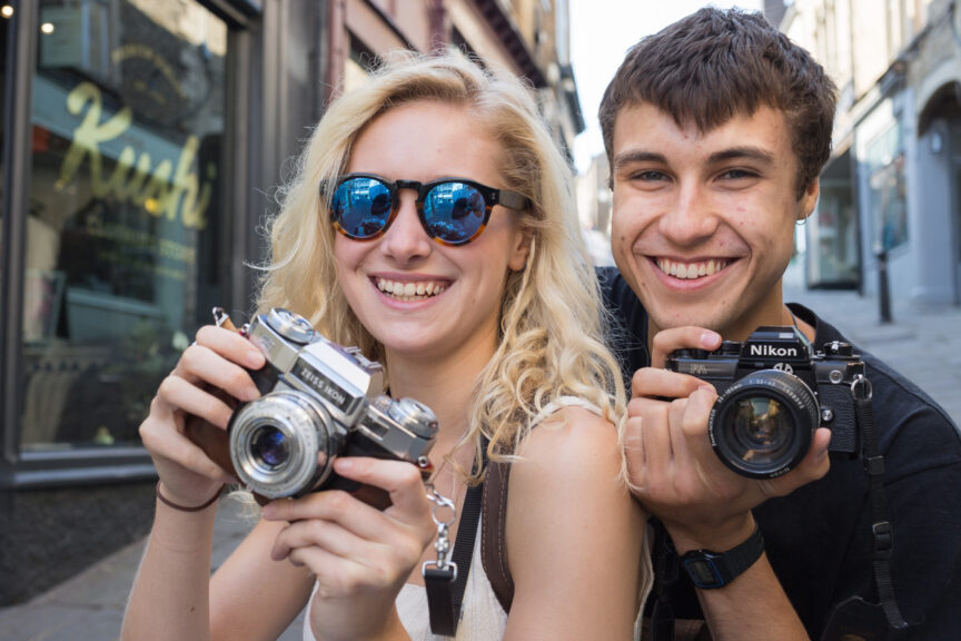 07/09/2015 Student Imogen Beard, aged 19, of Trowbridge, Wiltshire, will soon be starting her fine art degree at Chelsea College of Art, London while her boyfriend Benjamin Lincoln (18) of Bradford on Avon is about to start his BA in Music Technology at Falmouth University. Keen photographers, they enjoy taking pictures in Frome in their spare time.