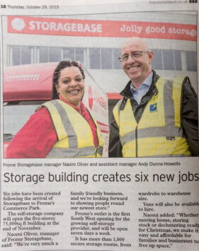 The press release with picture appears in the print edition of the Frome Standard.