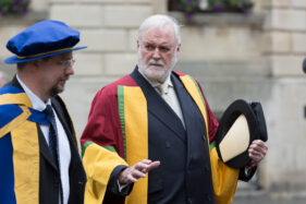 29010 28/06/2016 Image from University of Bath Graduation Ceremony 3, Bath Abbey. John Cleese (pictured during the procession from the Guildhall to the abbey) receives an honorary degree from University of Bath.