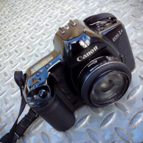 My Canon EOS 1N with EF 40mm f/2.8 pancake lens.