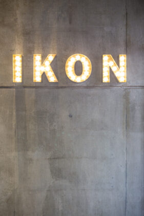 Entrance sign to IKON gallery, Birmingham.