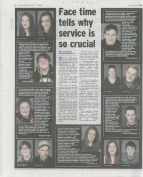 Full-page spread of photos and case studies in the Frome Standard.