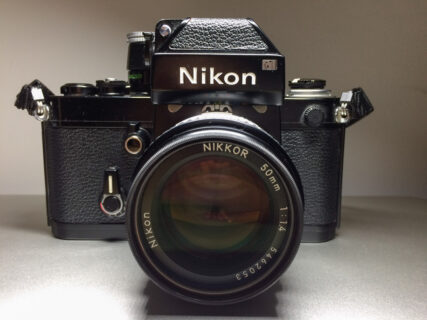 Nikon F2 camera with D-11 metering prism and 50mm f/1.4 lens.