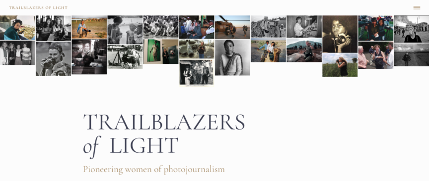 Screen grab of the Trailblazers of Light home page.